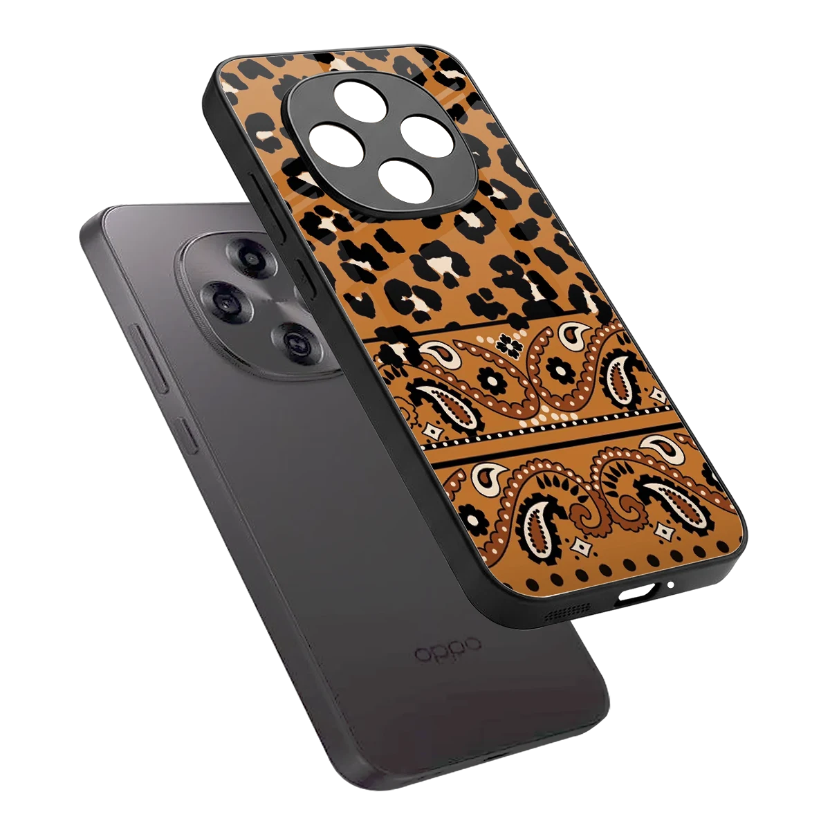 Jungle Bloom sleek oppo f31 pro 5g cover with tempered glass back and TPU edges