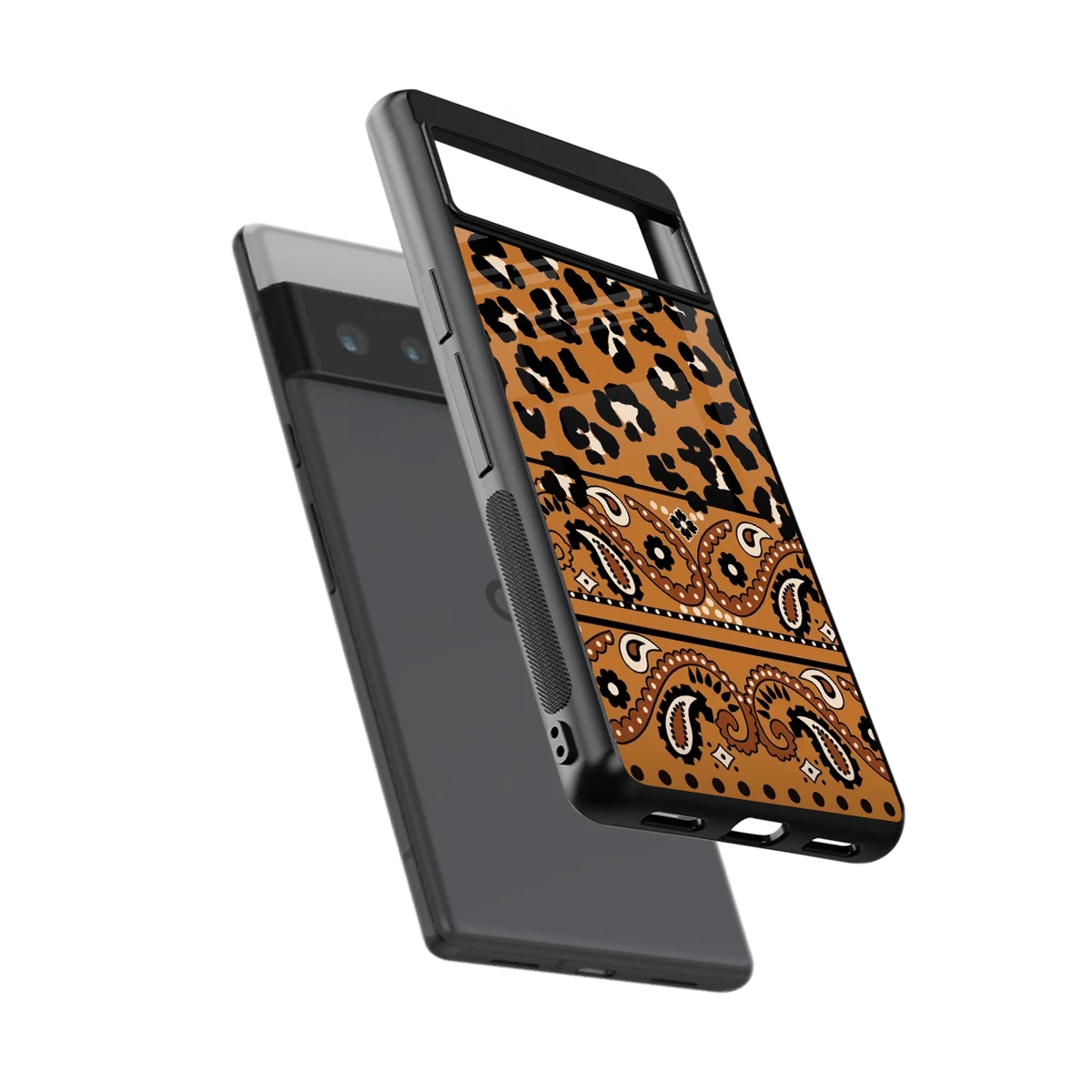 Jungle Bloom sleek google pixel 6 pro cover with tempered glass back and TPU edges