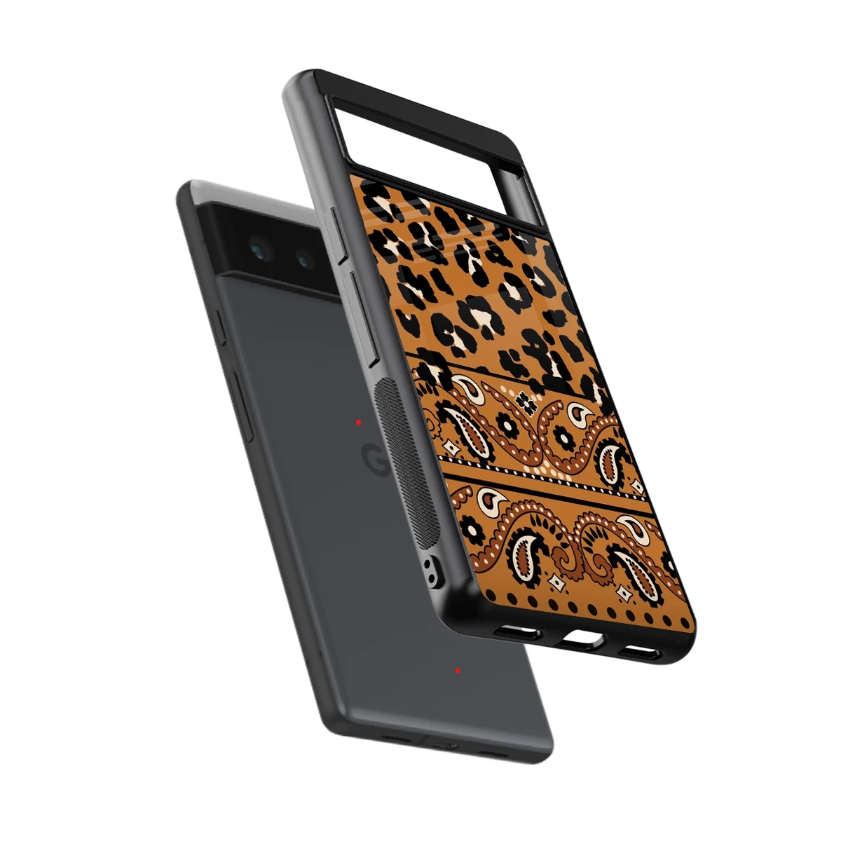 Jungle Bloom sleek google pixel 6a cover with tempered glass back and TPU edges