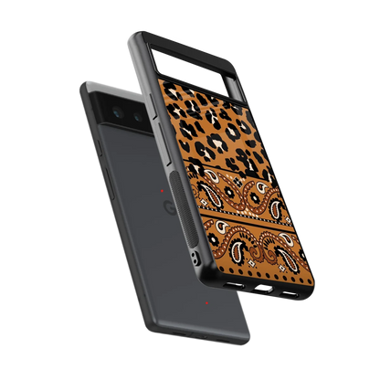 Jungle Bloom sleek google pixel 6a cover with tempered glass back and TPU edges