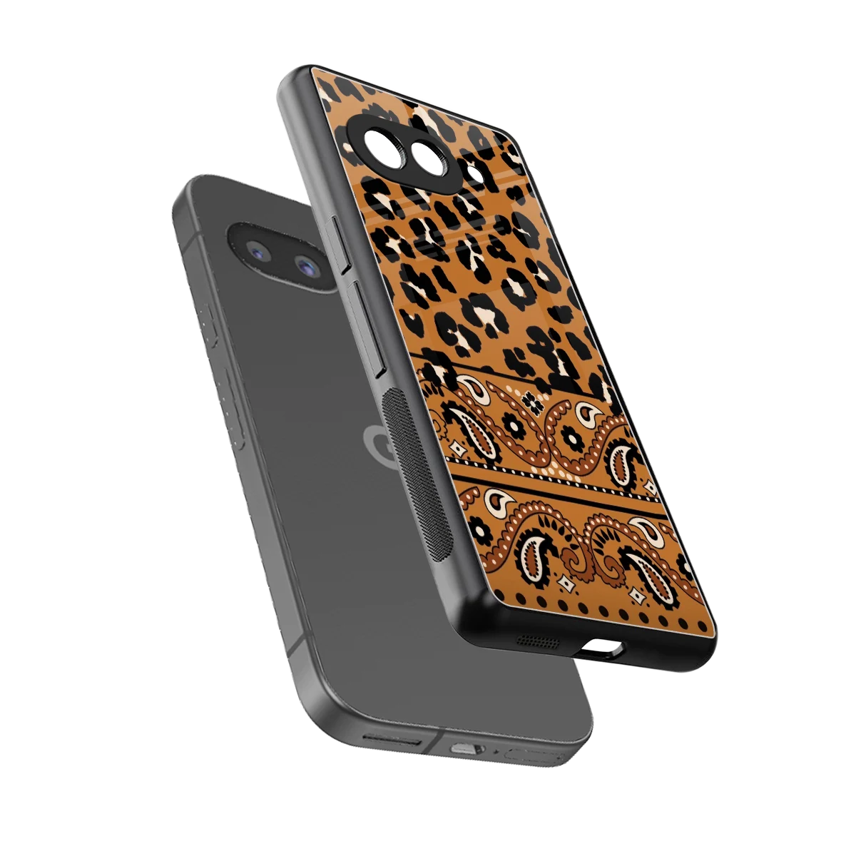 Jungle Bloom sleek google pixel 10a cover with tempered glass back and TPU edges