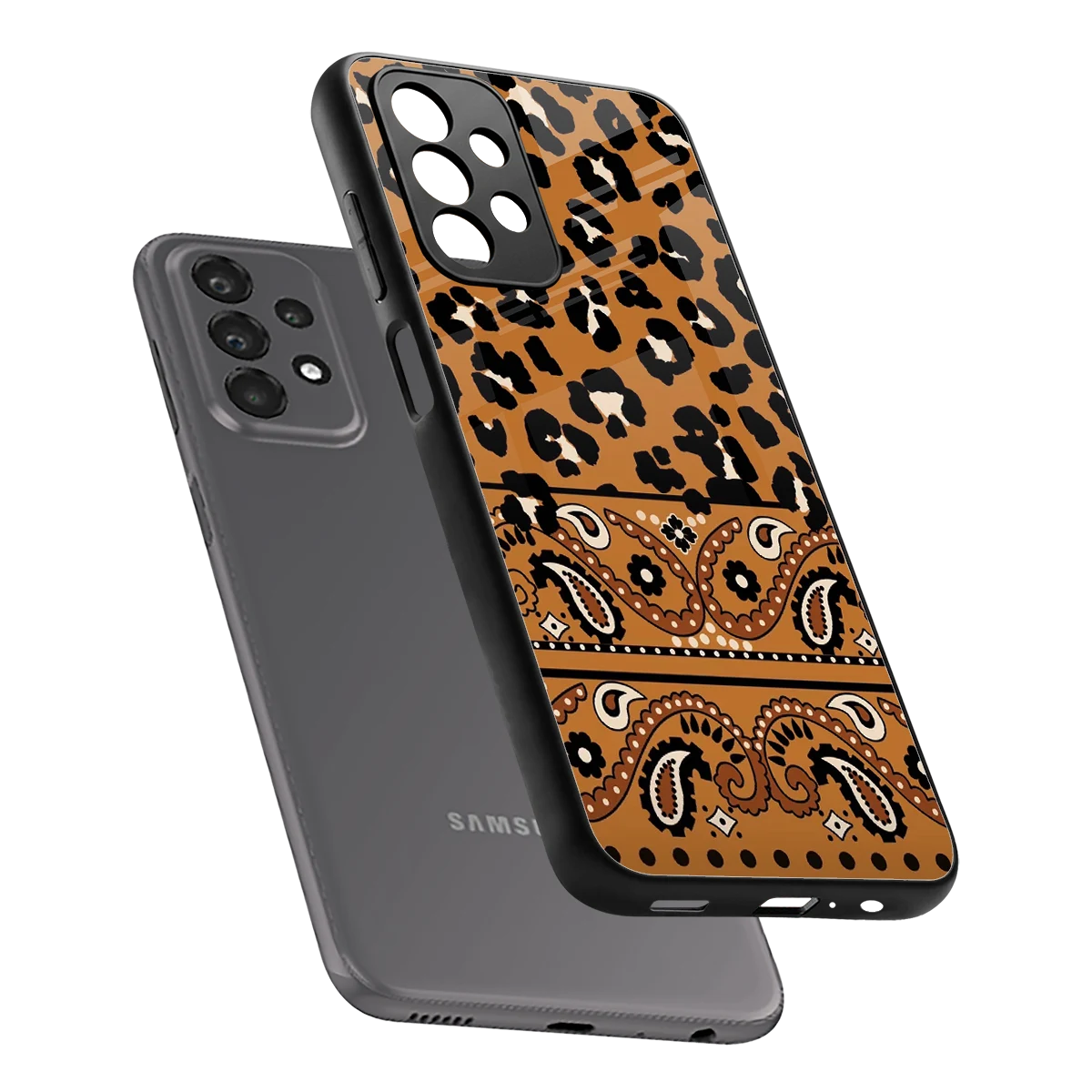 Jungle Bloom sleek samsung galaxy a23 cover with tempered glass back and TPU edges