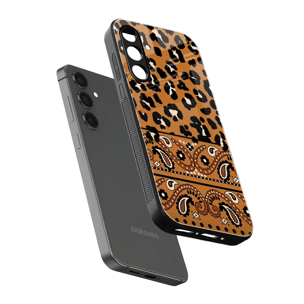Jungle Bloom sleek samsung galaxy a14 5g cover with tempered glass back and TPU edges