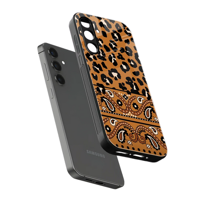 Jungle Bloom sleek samsung galaxy a14 5g cover with tempered glass back and TPU edges