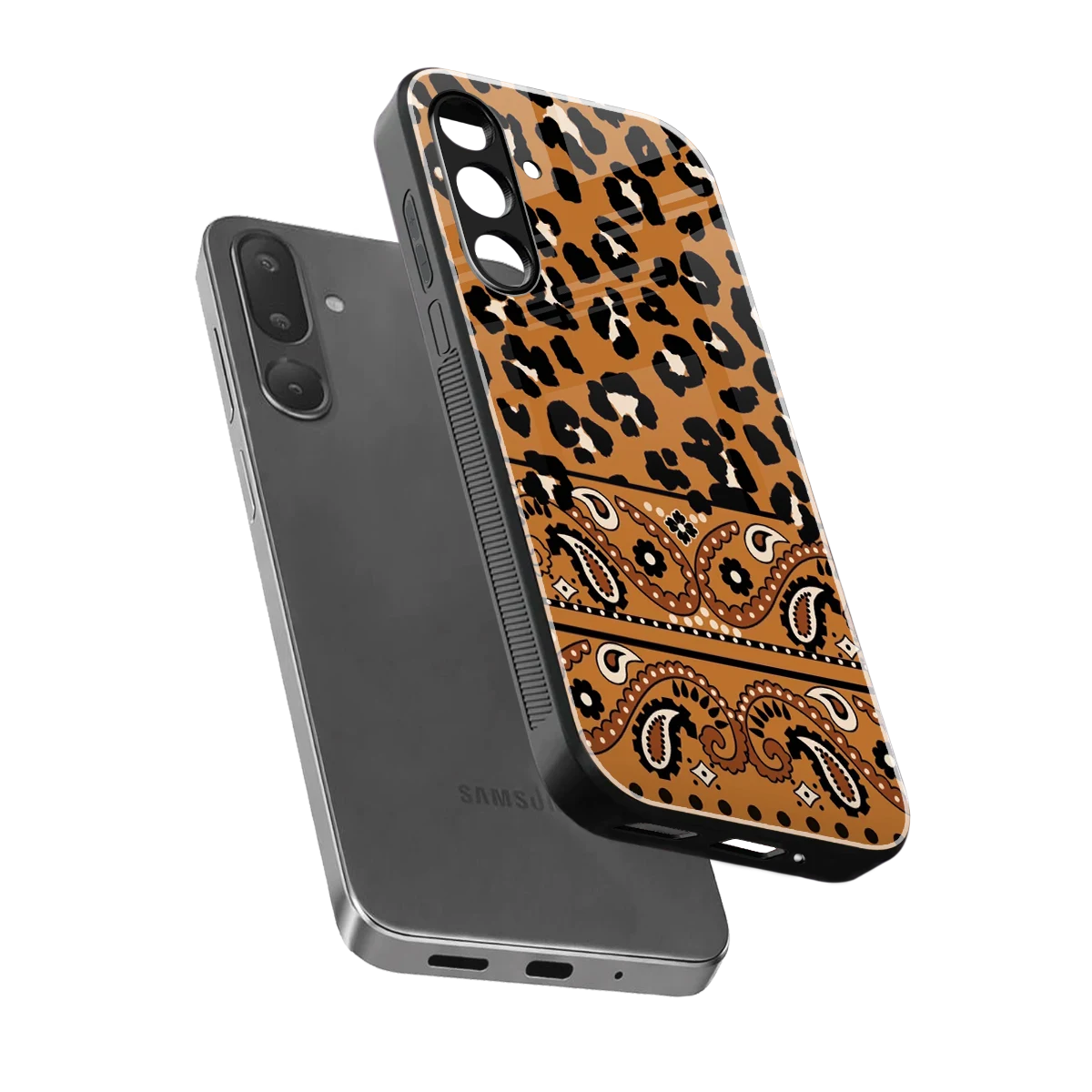 Jungle Bloom sleek samsung galaxy m36 5g cover with tempered glass back and TPU edges