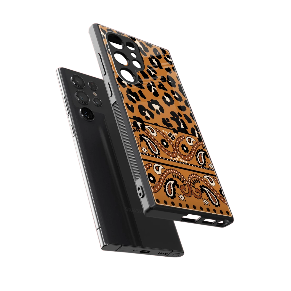 Jungle Bloom sleek samsung galaxy s23 ultra cover with tempered glass back and TPU edges