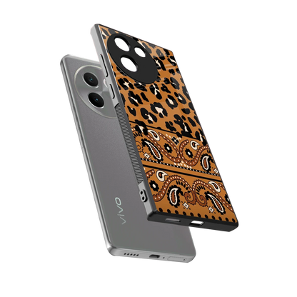 Jungle Bloom sleek vivo v30e cover with tempered glass back and TPU edges