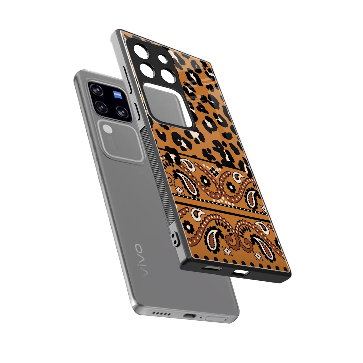 Jungle Bloom sleekvivo v30 pro cover with tempered glass back and TPU edges