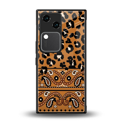 Jungle Bloom back phone cover | glass case for vivo v30