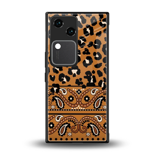 Jungle Bloom back phone cover | glass case for vivo v30