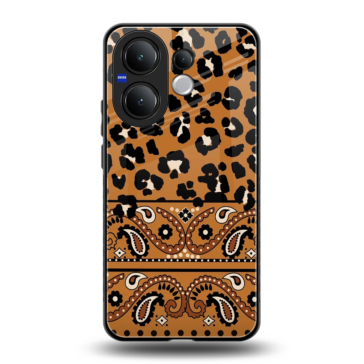 Jungle Bloom back phone cover | glass case for vivo v60