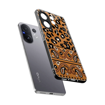 Jungle Bloom sleek vivo v60 cover with tempered glass back and TPU edges