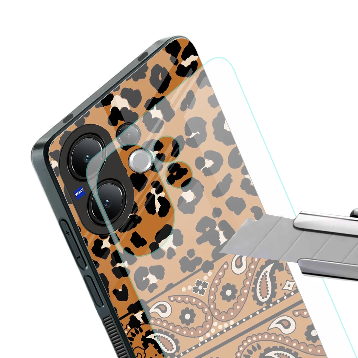 Jungle Bloom stylish phone case for vivo v60 | glossy glass and slim fit