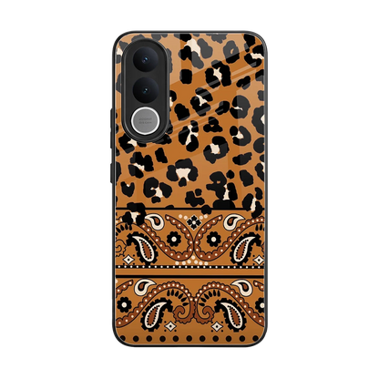 Jungle Bloom back phone cover | glass case for vivo v70 fe