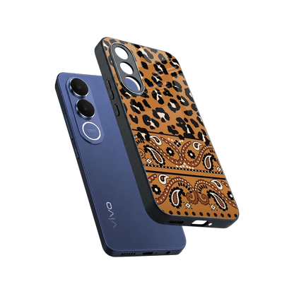Jungle Bloom sleek vivo v70 fe cover with tempered glass back and TPU edges