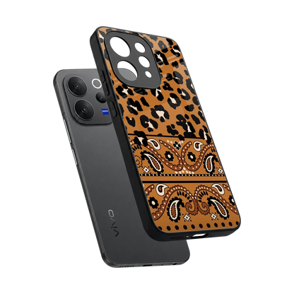 Jungle Bloom sleek vivo v70 elite cover with tempered glass back and TPU edges