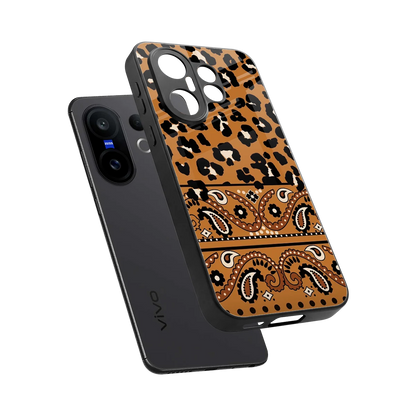 Jungle Bloom sleek vivo x200 fe cover with tempered glass back and TPU edges
