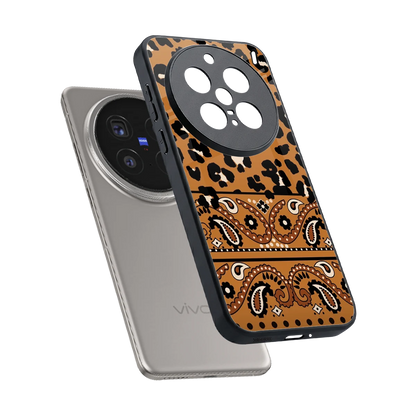 Jungle Bloom sleek vivo x200 pro cover with tempered glass back and TPU edges