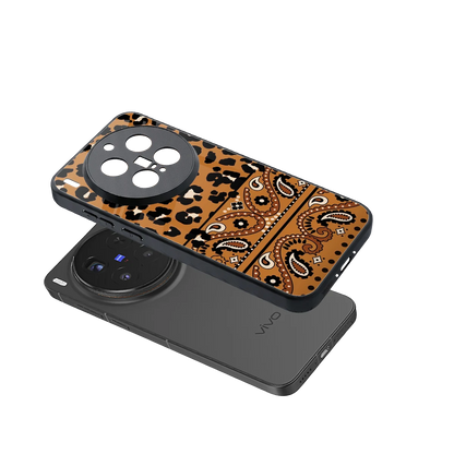 Jungle Bloom sleek vivo x300 pro cover with tempered glass back and TPU edges
