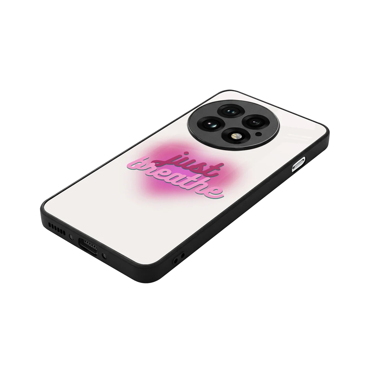 Just Breathe stylish phone case for oneplus 13 | glossy glass and slim fit