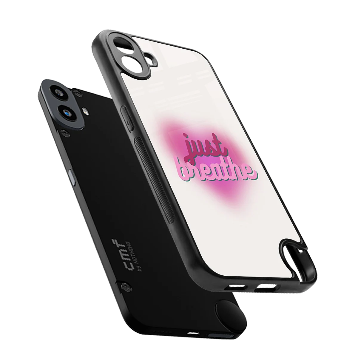 Just Breathe sleek cmf nothing phone 1 cover with tempered glass back and TPU edges