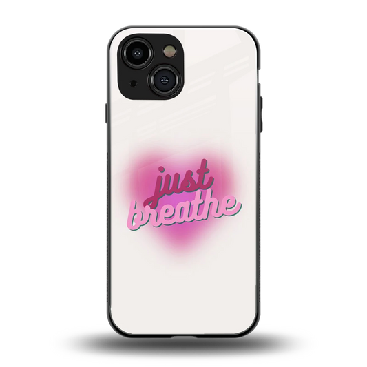 Just Breathe back phone cover | glass case for iphone 13 mini