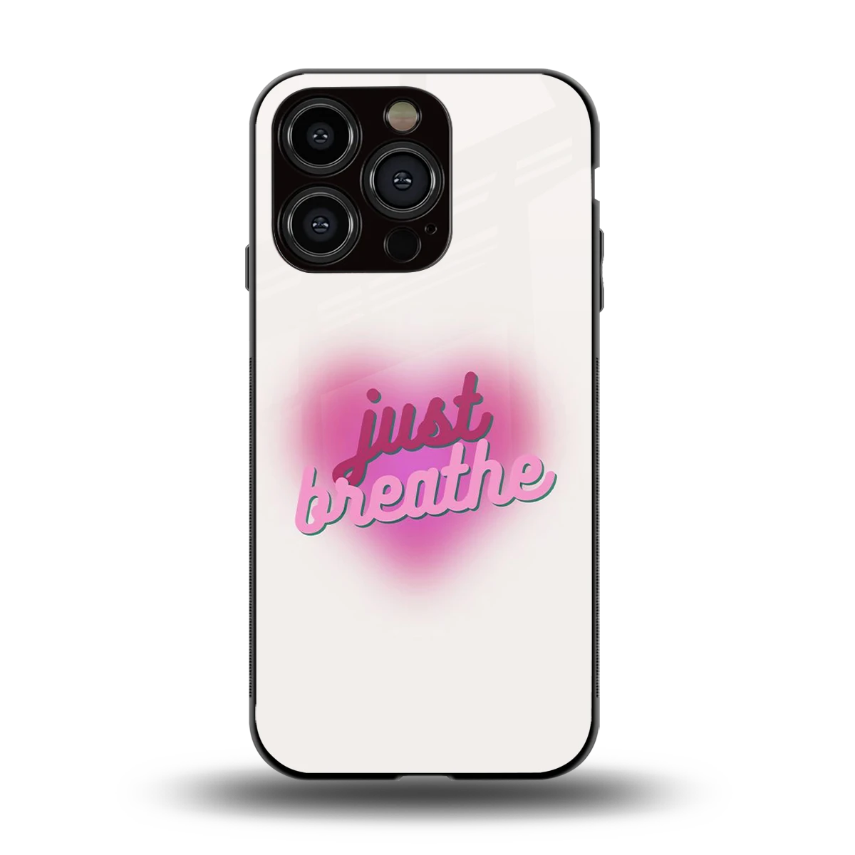 Just Breathe back phone cover | glass case for iphone 13 pro