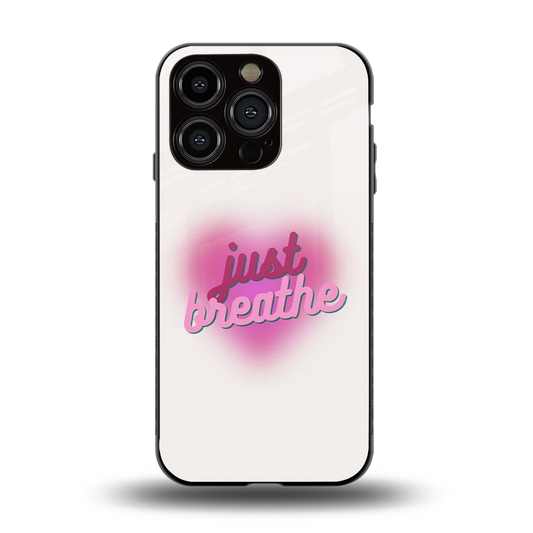 Just Breathe back phone cover | glass case for iphone 13 pro