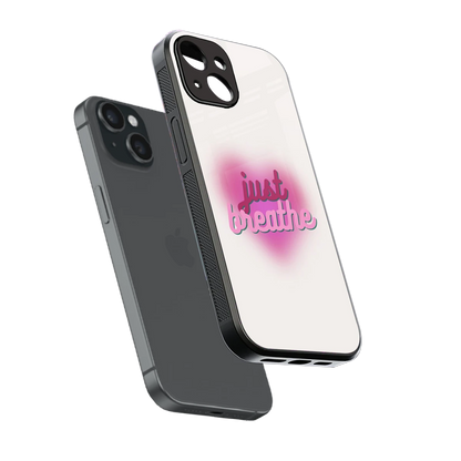 Just Breathe sleek iphone 14 cover with tempered glass back and TPU edges