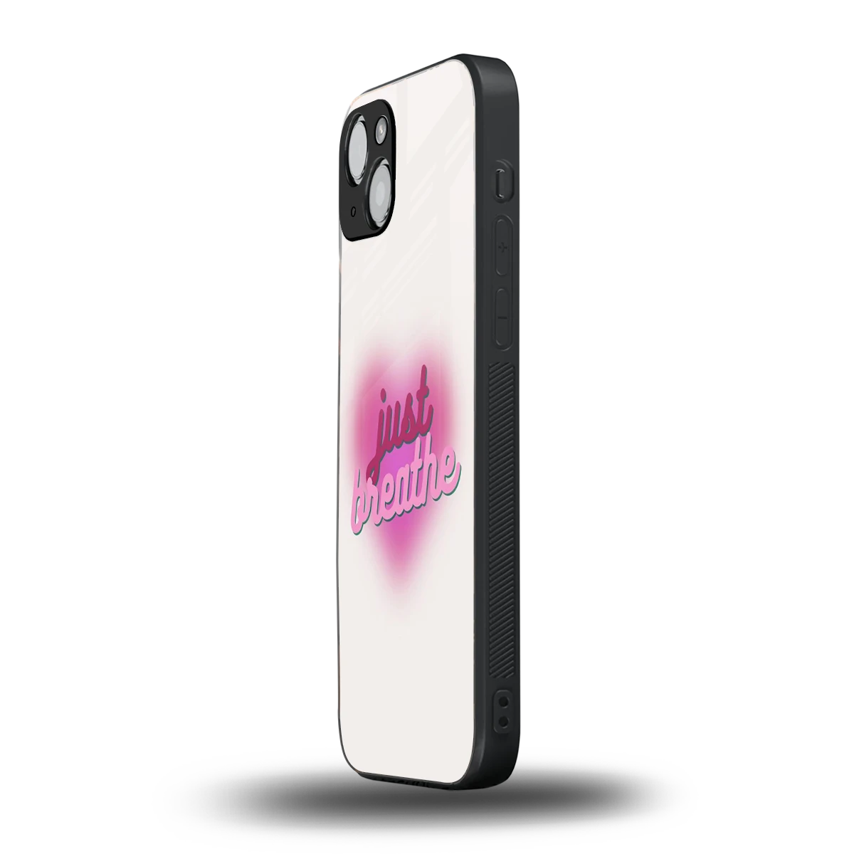 Just Breathe iphone 15 plus mobile cover | shockproof glass phone case