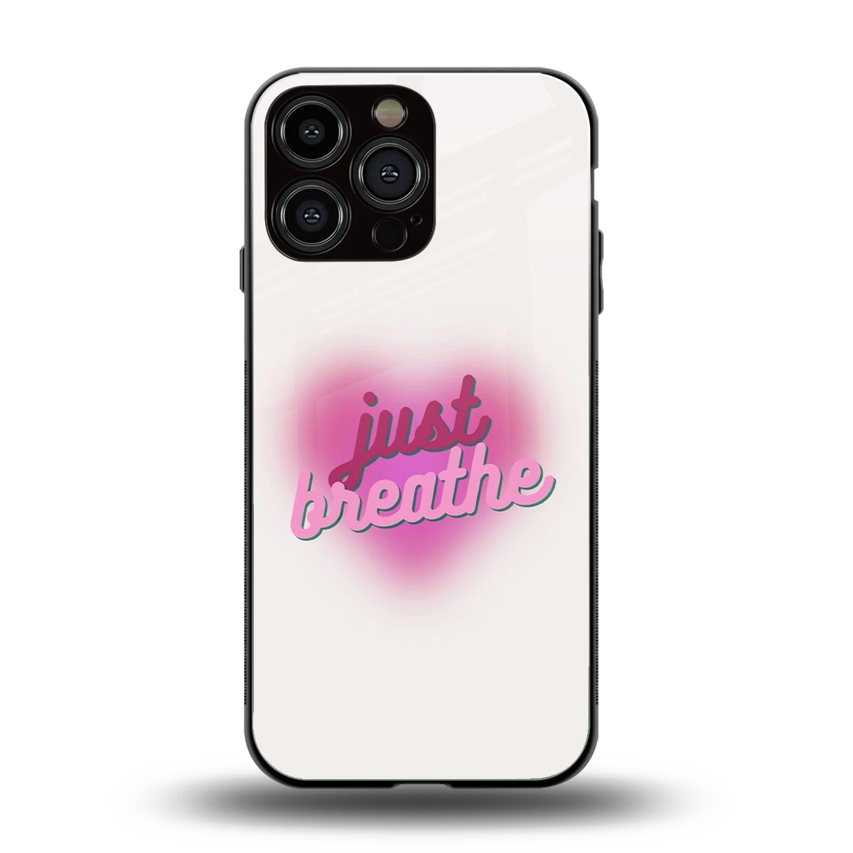 Just Breathe back phone cover | glass case for iphone 15 pro max