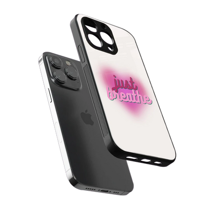 Just Breathe sleek iphone 15 pro max cover with tempered glass back and TPU edges