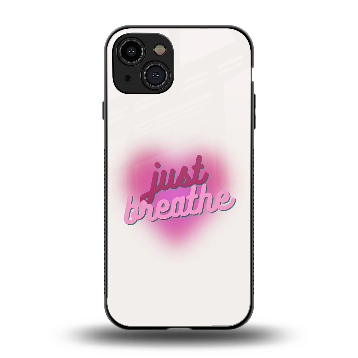 Just Breathe back phone cover | glass case for iphone 15