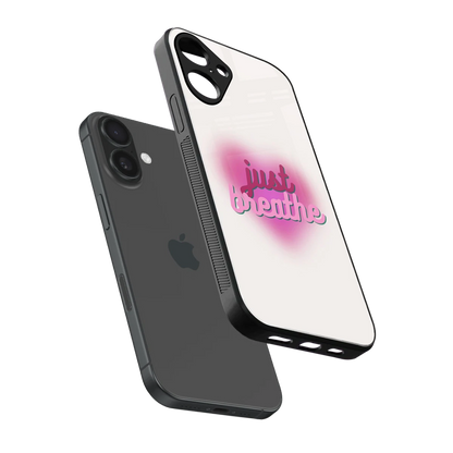 Just Breathe sleek iphone 16 plus cover with tempered glass back and TPU edges
