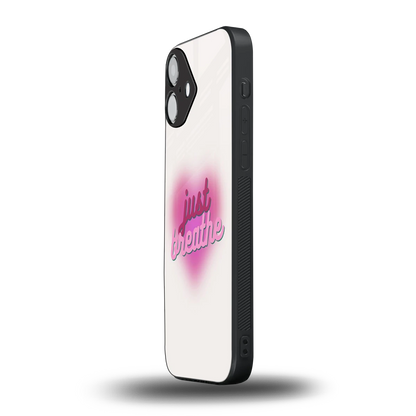 Just Breathe iphone 16 plus mobile cover | shockproof glass phone case