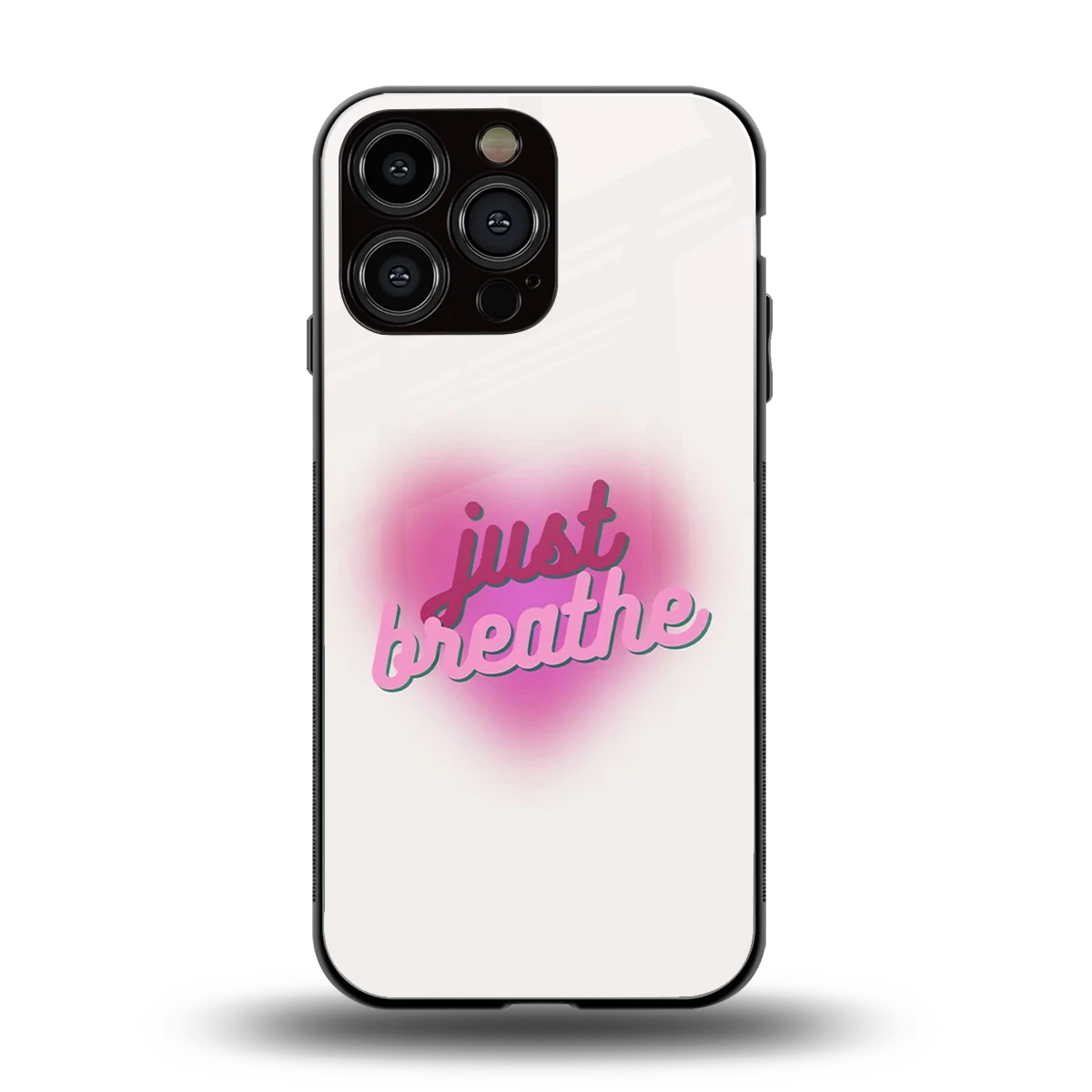 Just Breathe back phone cover | glass case for iphone 16 pro max