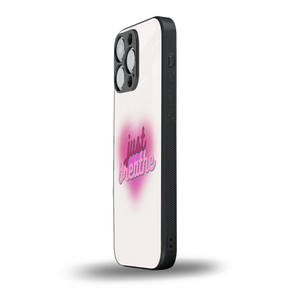 Just Breathe iphone 16 pro max mobile cover | shockproof glass phone case