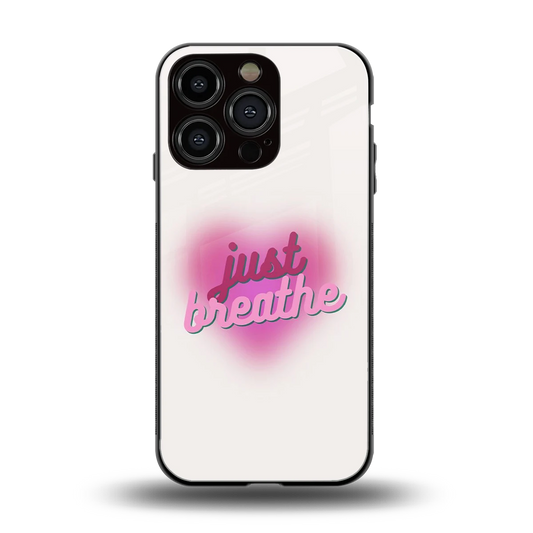 Just Breathe back phone cover | glass case for iphone 16 pro