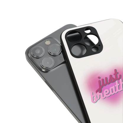Just Breathe stylish phone case for iphone 16 pro max | glossy glass and slim fit