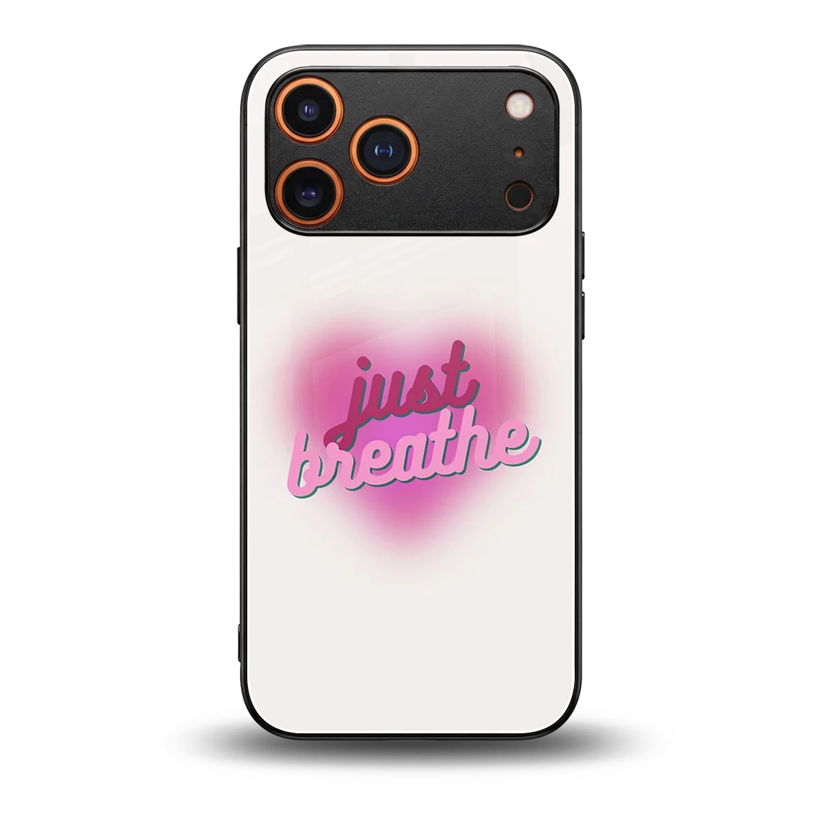 Just Breathe back phone cover | glass case for iphone 17 pro max