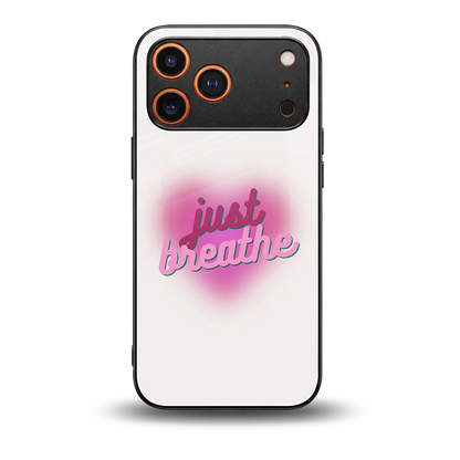 Just Breathe back phone cover | glass case for iphone 17 pro max