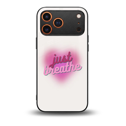 Just Breathe back phone cover | glass case for iphone 17 pro max