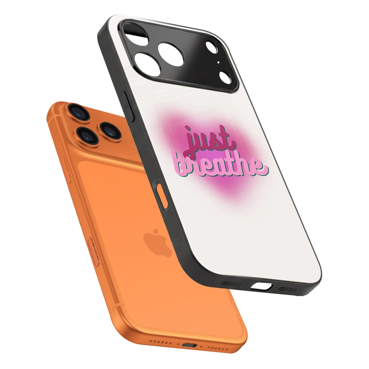 Just Breathe sleek iphone 17 pro cover with tempered glass back and TPU edges