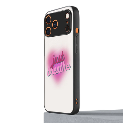 Just Breathe iphone 17 pro mobile cover | shockproof glass phone case