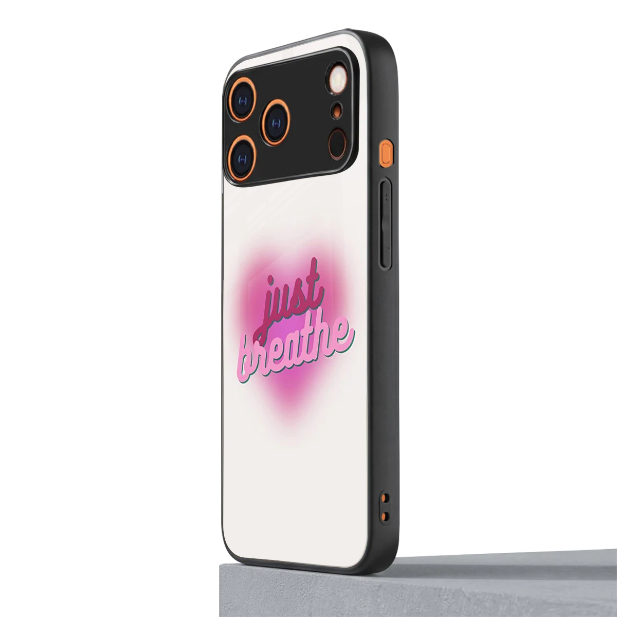 Just Breathe iphone 17 pro max mobile cover | shockproof glass phone case
