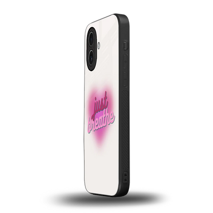 Just Breathe iphone 17 mobile cover | shockproof glass phone case