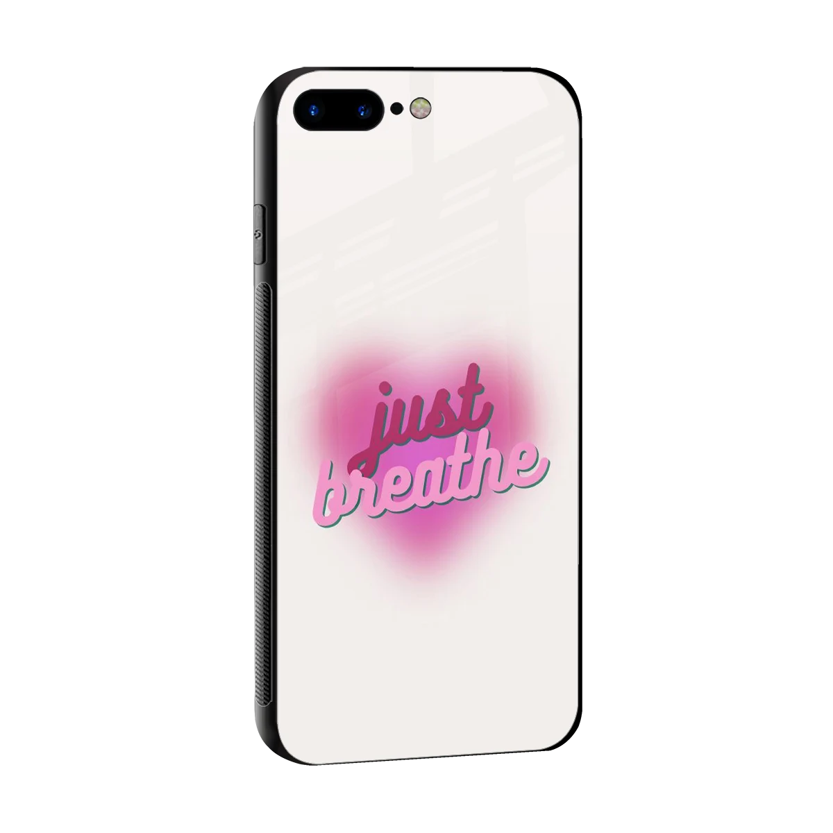 Just Breathe sleek iphone 8 plus cover with tempered glass back and TPU edges