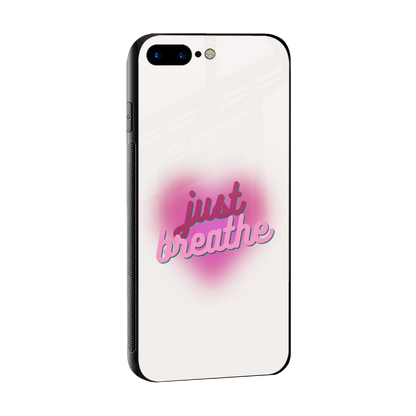 Just Breathe sleek iphone 8 plus cover with tempered glass back and TPU edges