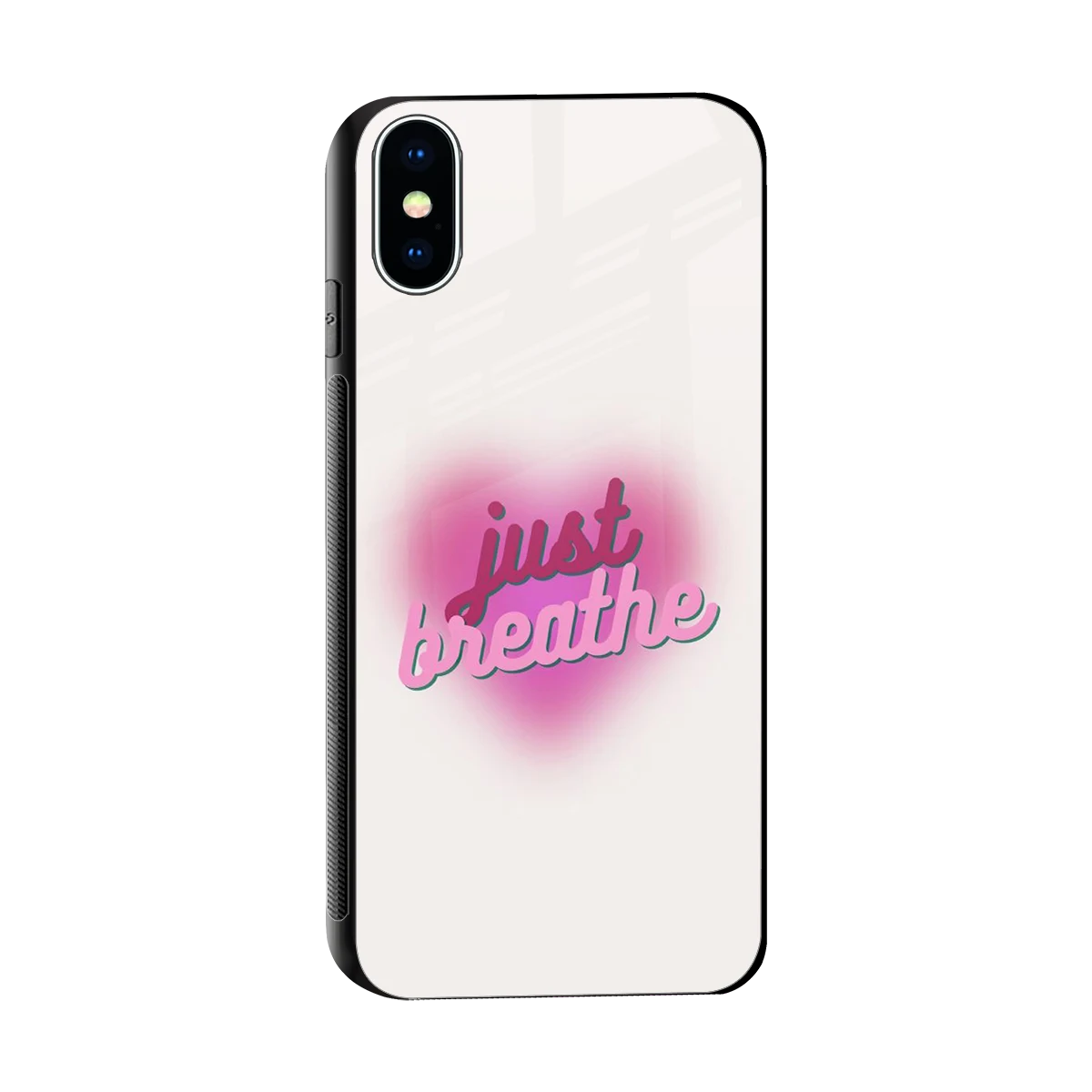 Just Breathe sleek iphone x cover with tempered glass back and TPU edges