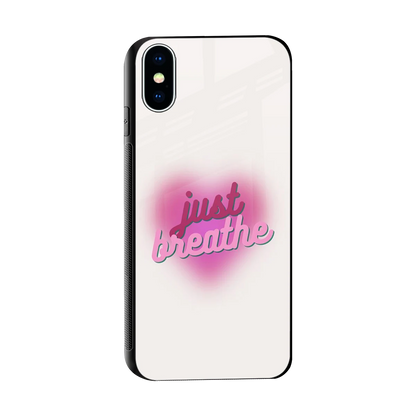 Just Breathe sleek iphone x cover with tempered glass back and TPU edges